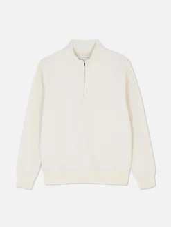 Sweatshirt Mit Reißverschluss Und Geometrie-Muster