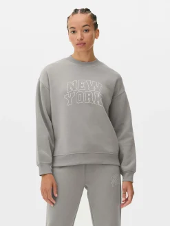 Sweatshirt Mit Slogan Und Rundhalsausschnitt