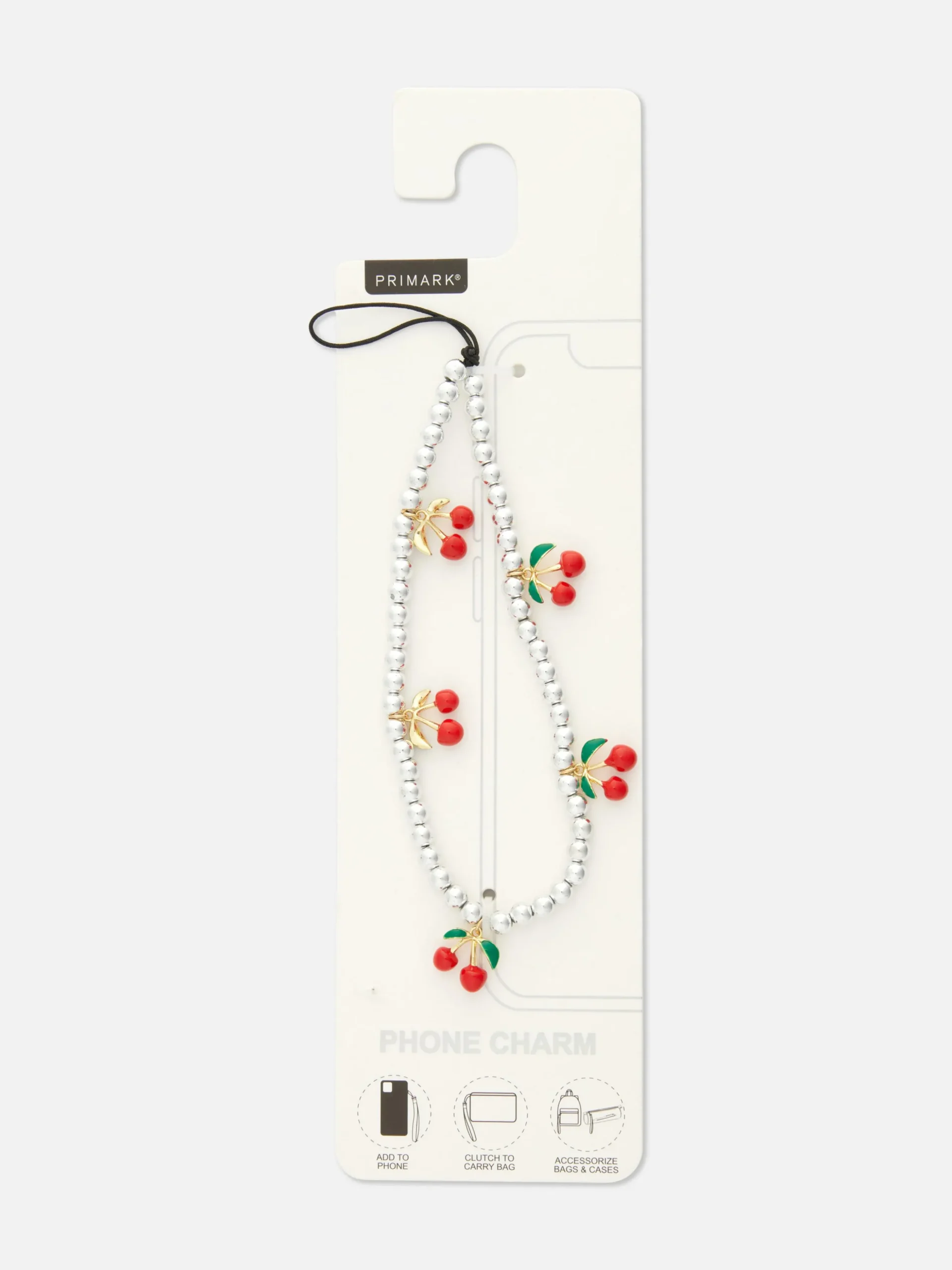 Telefonanhänger Mit Perlen In Kirschform Besetzt