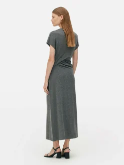 „The Edit“ Jersey-Midikleid Mit Twistdetail