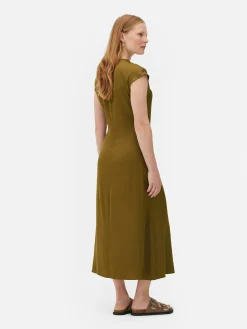 „The Edit“ Satin-Midikleid