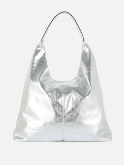 Tragetasche Aus Kunstleder In Metallic-Optik