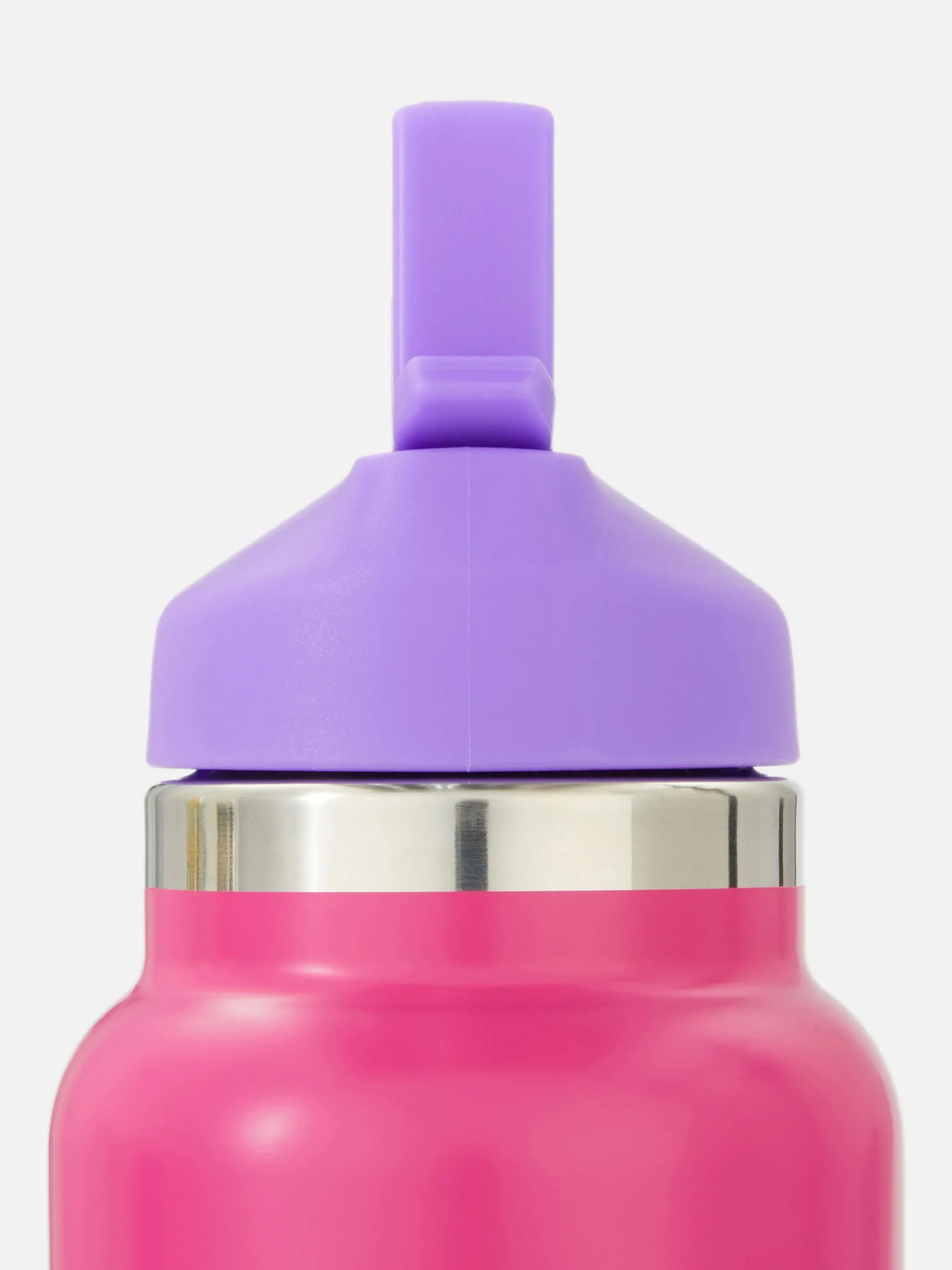 Trinkflasche In Blockfarben Mit Strohhalm