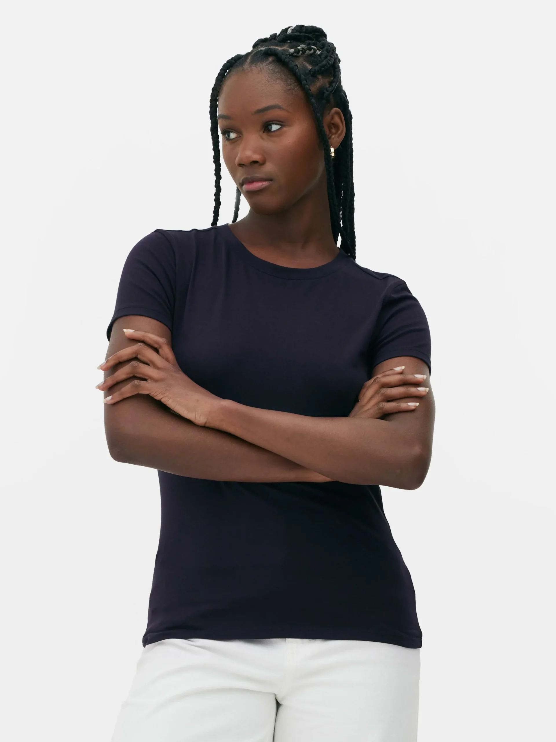 T-Shirt Aus Stretch Mit Rundhalsausschnitt