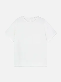 T-Shirt Mit Brusttasche Aus Leinengemisch