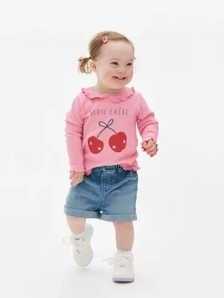 T-Shirt Mit Gekräuseltem Saum