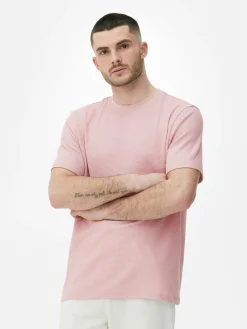 T-Shirt Mit Rundhalsausschnitt Und Waffelmuster