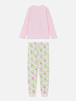 Velours-Schlafanzug Mit Avocado-Print