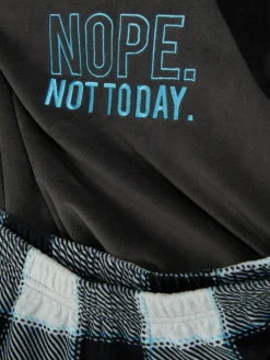 Velours-Schlafanzug Mit Karomuster