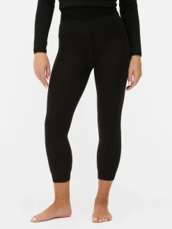 Verkürzte Samt-Leggings Mit Plüschfutter