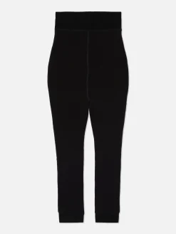 Verkürzte Samt-Leggings Mit Plüschfutter