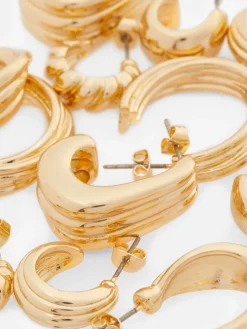 Verschiedene Gedrehte Creolen, 6er-Pack