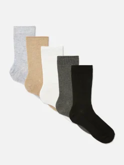 Verschiedenfarbige Crew-Socken, 5er-Pack