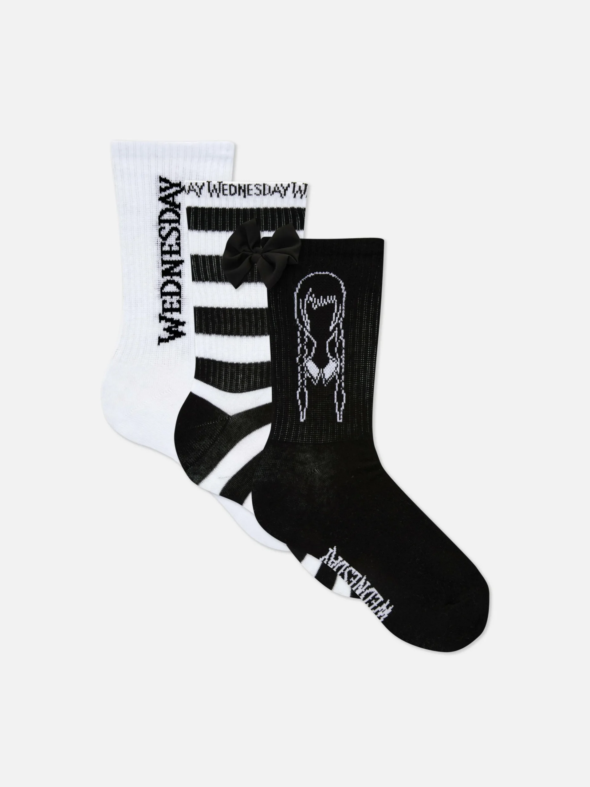 „Wednesday Addams“ Crew-Socken, 3er-Pack