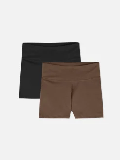 Yogashorts Mit Hohem Bund, 2er-Pack