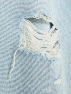 Zerrissene Denim-Jeans Mit Weitem Bein