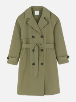 Zweireihiger Trenchcoat Mit Gürtel